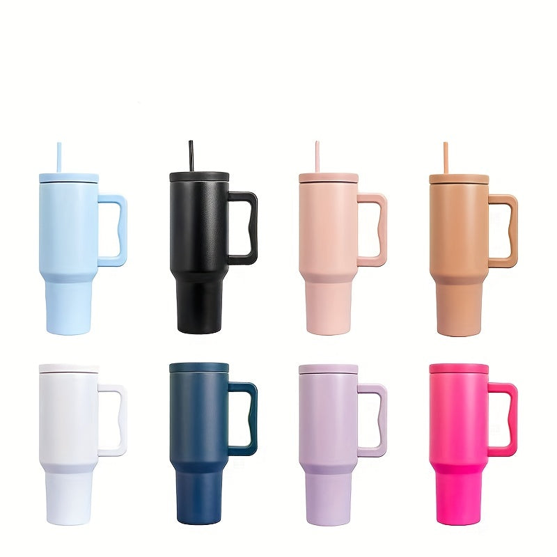 40oz Straw Tumbler Reusable Vacuum Double Wall Stainless Steel Cup