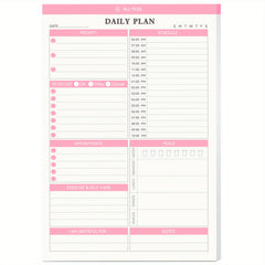 Daily Planner Notepad Hourly Schedule To Do List Appointments Meals Water Intake