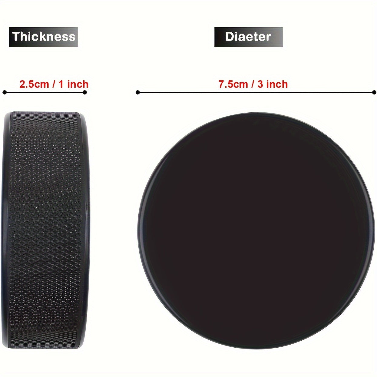2pcs Rubber Ice Hockey Training Balls