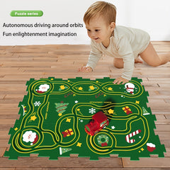 Kids Christmas Puzzle Track Car Set
