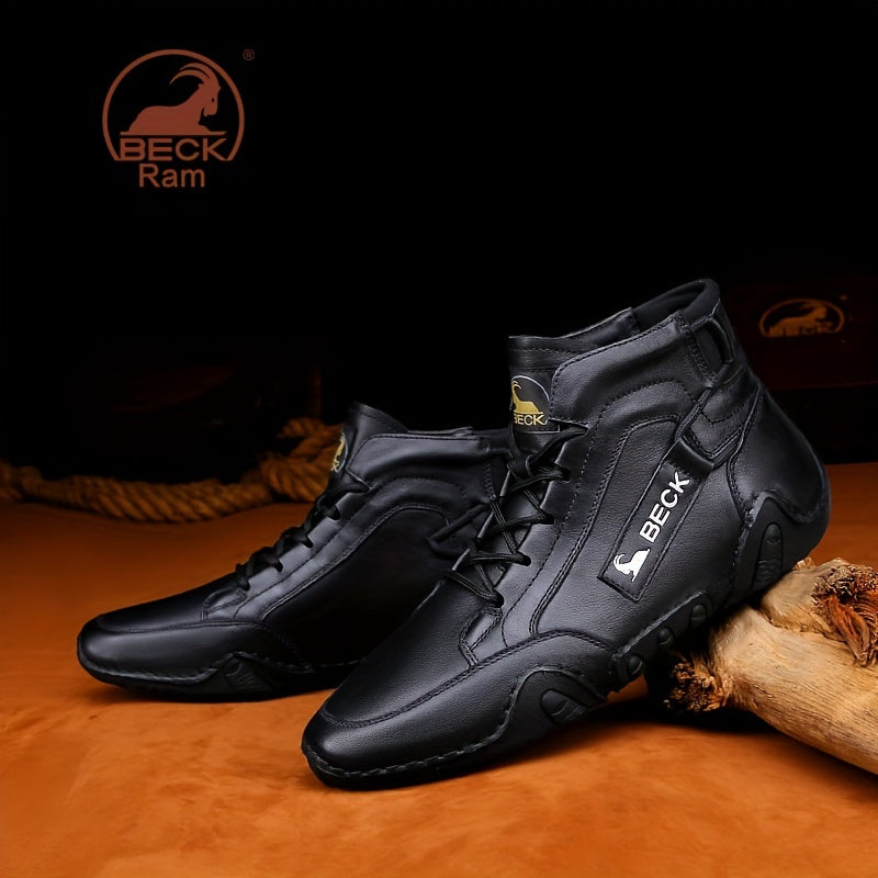Men's Lace-up Leather Sneakers Comfortable Ankle Boots