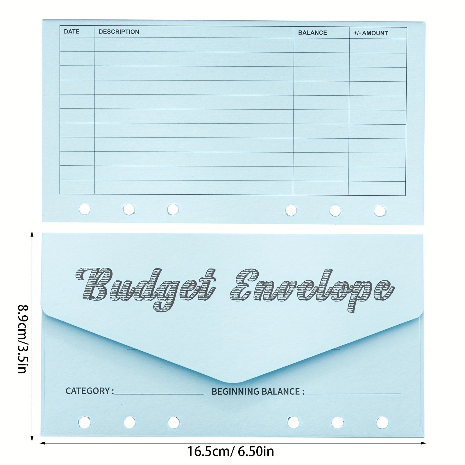 12pc Budget Envelopes for Cash System - Vertical Layout - 12 Colors