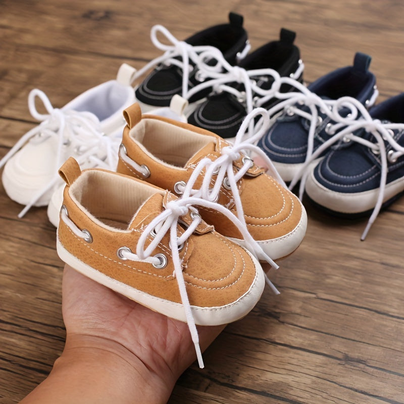 Baby Boys Lace Up Sneakers Lightweight Non Slip Shoes