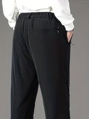 Men's Winter Warm Fleece Lined Pants Outdoor Sports Camping Straight Pants