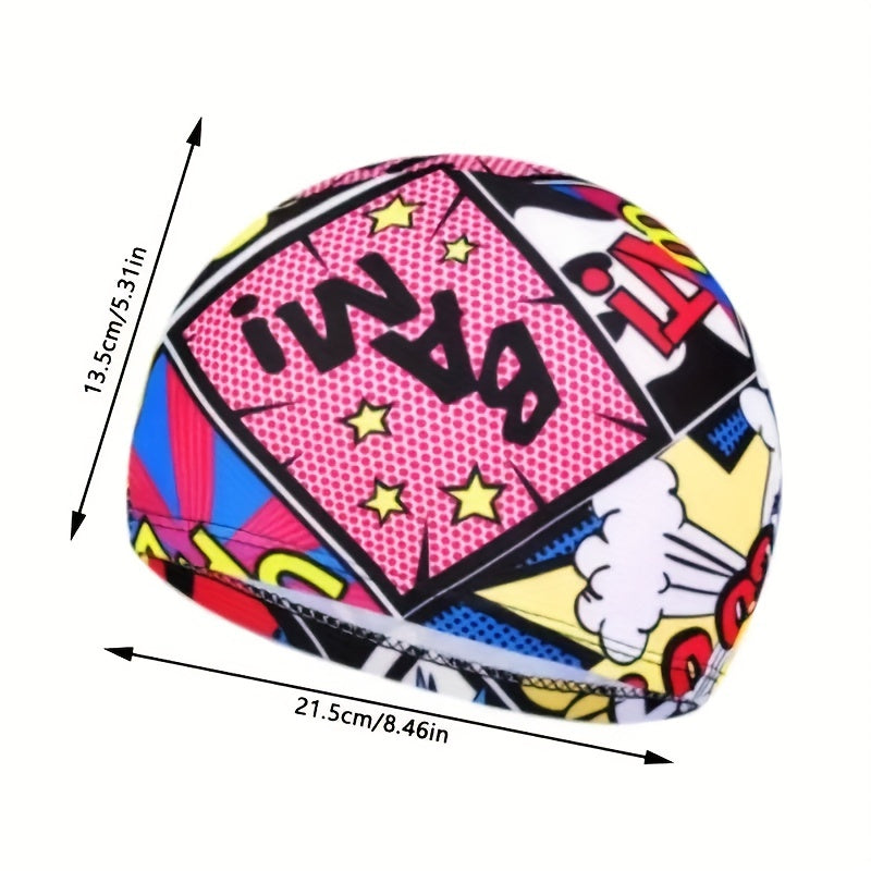 Adult Swim Caps Leaf Print Waterproof Bathing Cap for Long & Short Hair