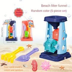 Kids Beach Toy Set Sand Shovel Barrel Car Hourglass