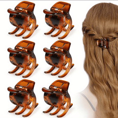 6pcs Solid Hair Claw Clip Boho Non Slip Hair Styling Accessory