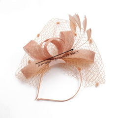 Women Vintage Hats 20s Fascinator Hat Feather Mesh Veil Fascinator Hat Feathers