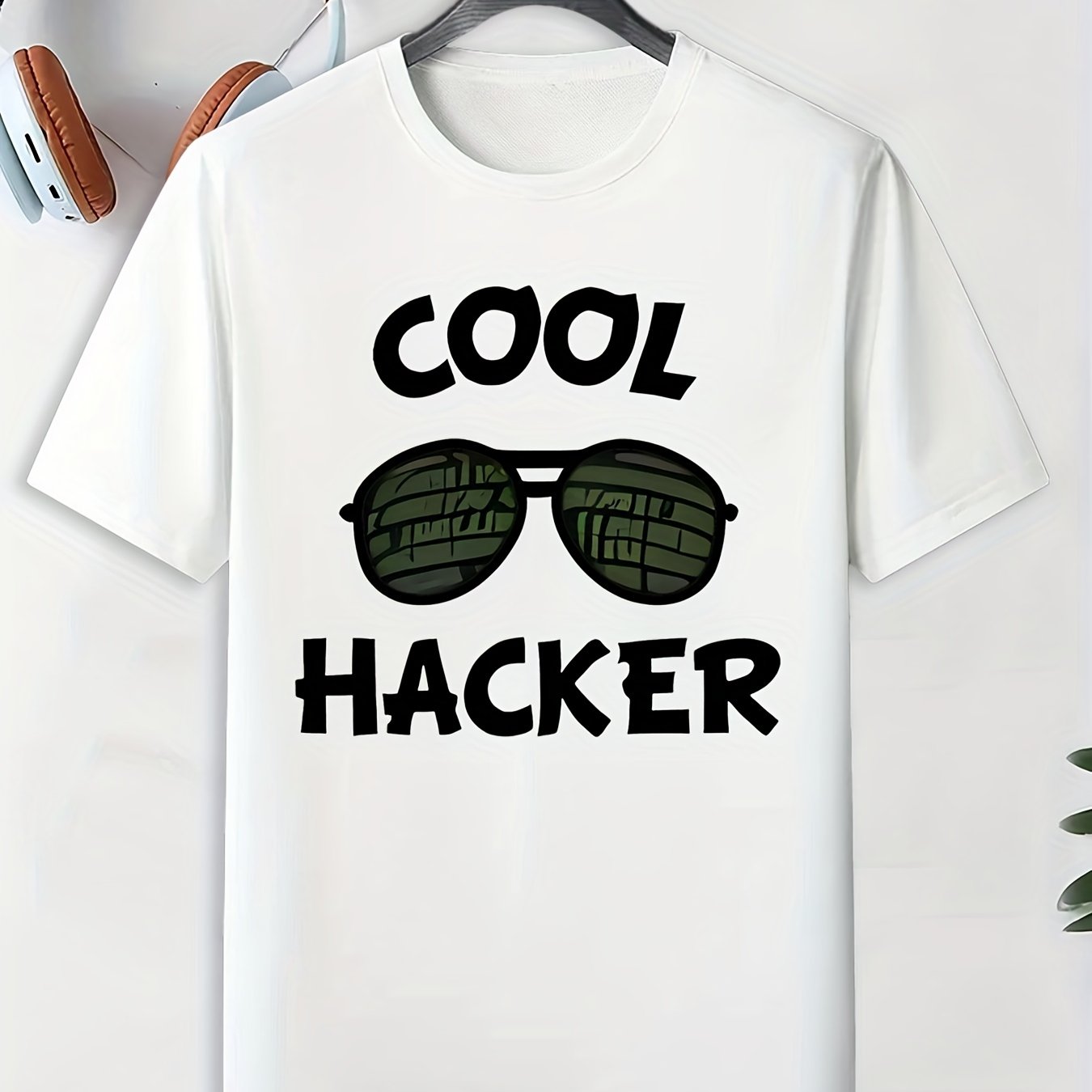 Men's Sunglasses Pattern T-shirt Active Stretch Tee for Outdoor