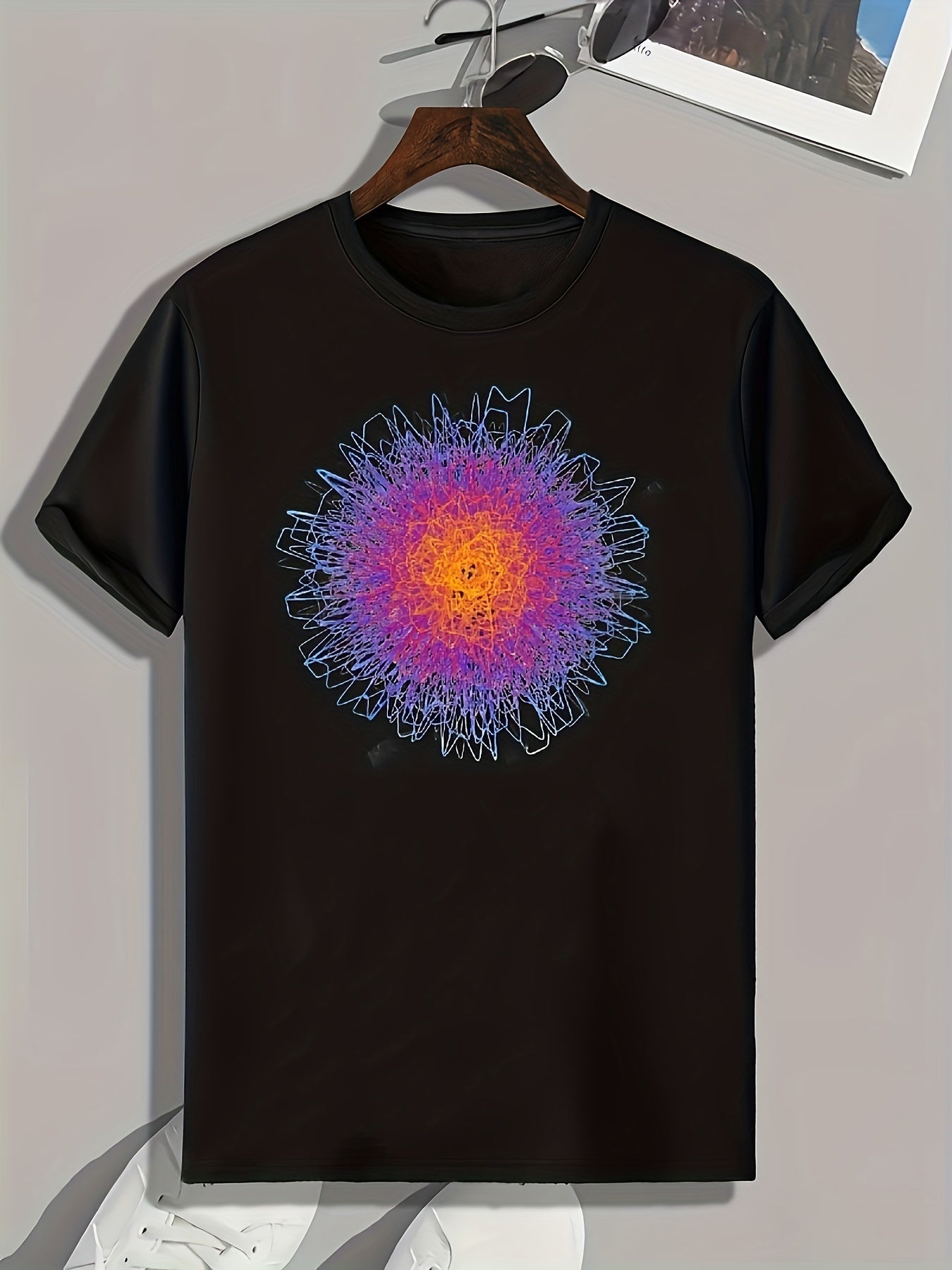 Pattern Print Men's Graphic T shirt for Summer