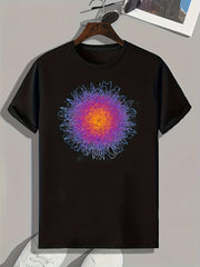 Pattern Print Men's Graphic T shirt for Summer