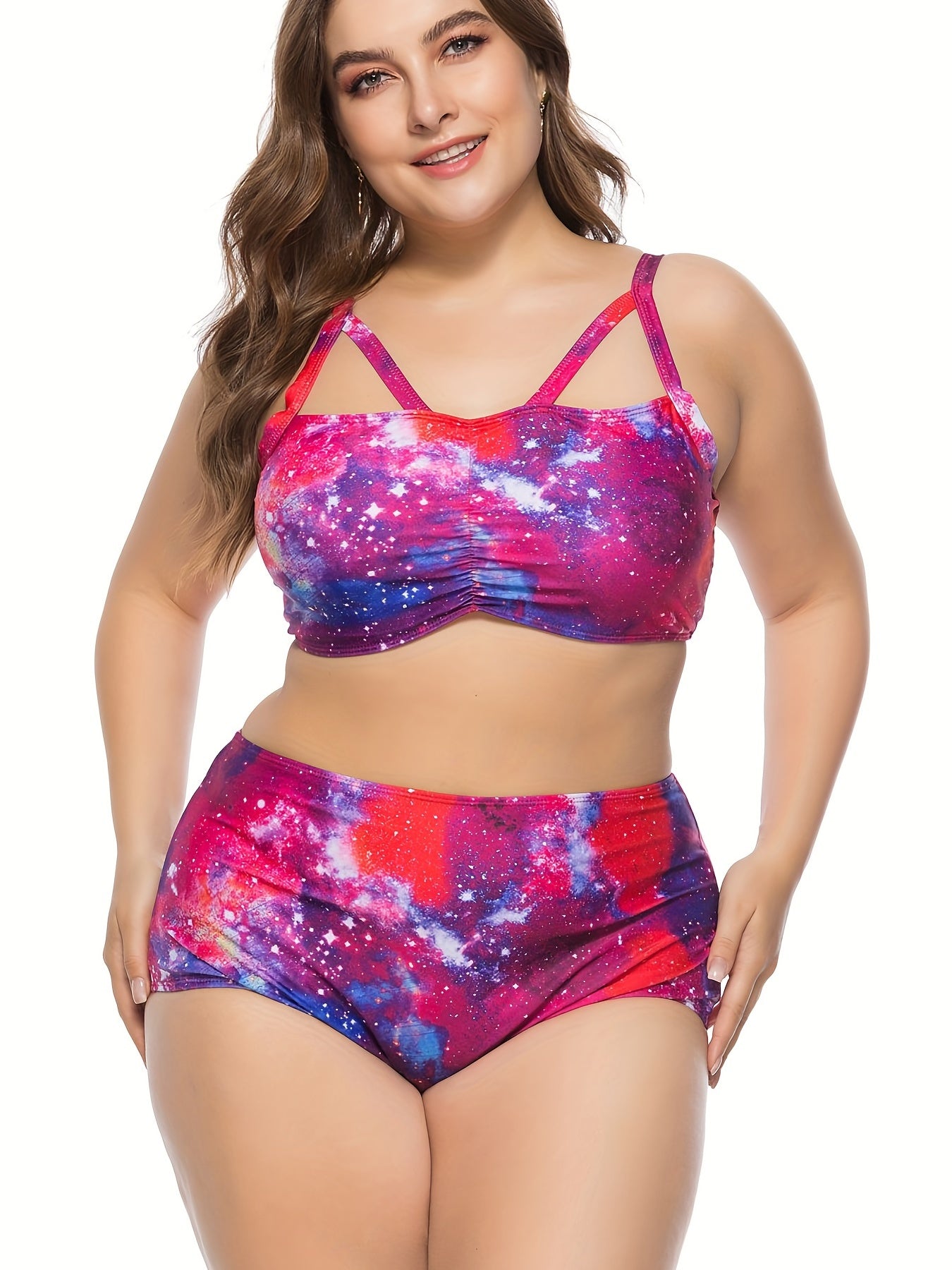 Women's Galaxy Print Strappy Bikini Set