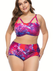 Women's Galaxy Print Strappy Bikini Set