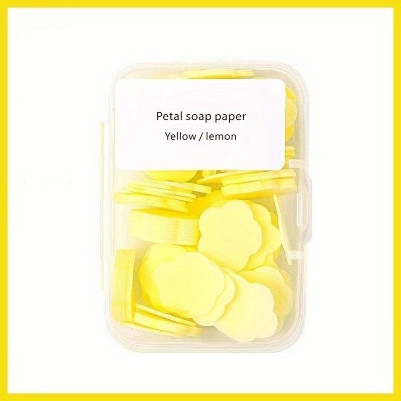 Portable Handwashing Tablets Soap Paper Disposable Travel Mini Petal Box