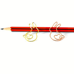 10pcs Rabbit Heart Paper Clip Bookmarks for Students