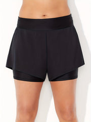 Women's Solid Medium Stretch Fitness Shorts