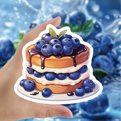 55pcs Blueberry Cake Bread Food Stickers for Car DIY Toys Decal