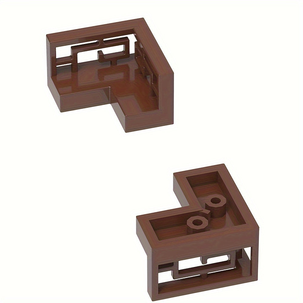 12 PCS Corner Fret Ranch Carved Fence Building Blocks Set for Ages 8-12