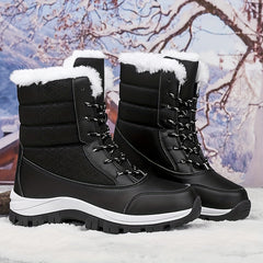 Women's Non slip High Tube Snow Shoes Warm Thick Bottom Shoes