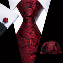 Barry Wang Paisley Jacquard Tie Set