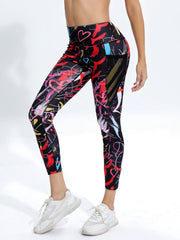 Printed Slimming Yoga Pants High Stretch Fitness Running Pants