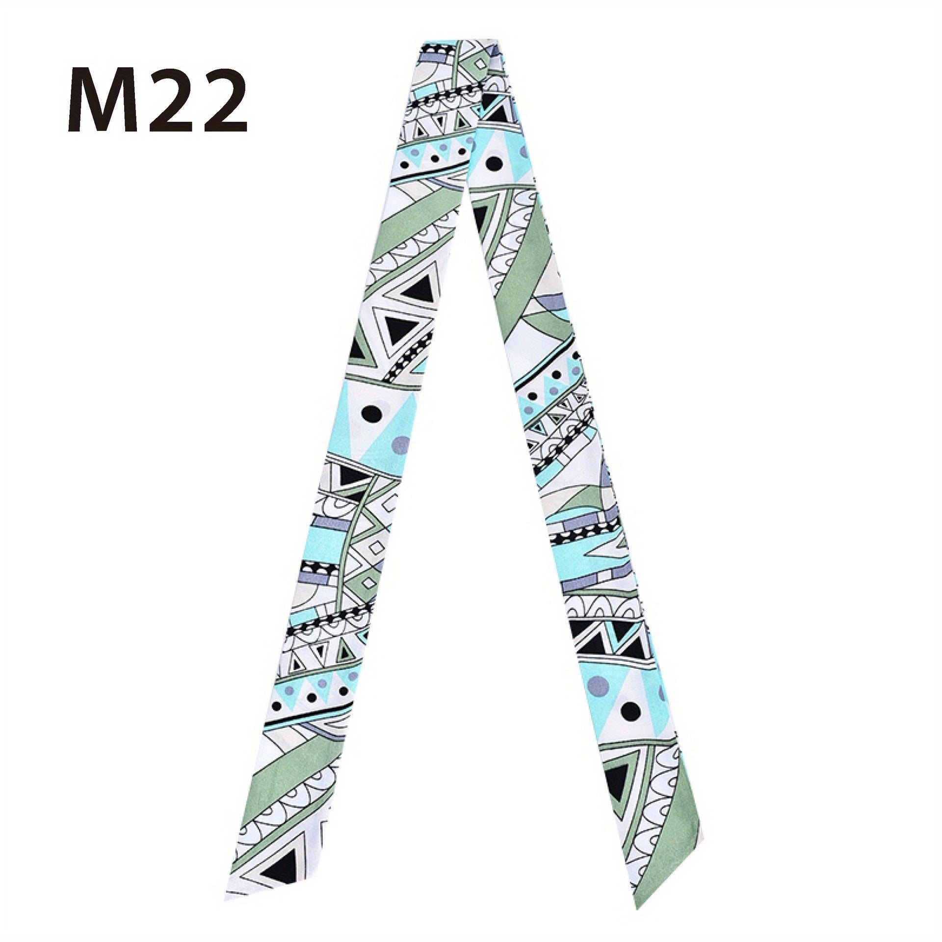Chain Print Skinny Scarf Long Ribbon Neckerchief French Style Twilly Scarf