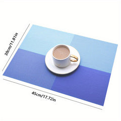 PVC Woven Placemats Washable Reusable Anti-fouling Table Mats Heat Insulatio