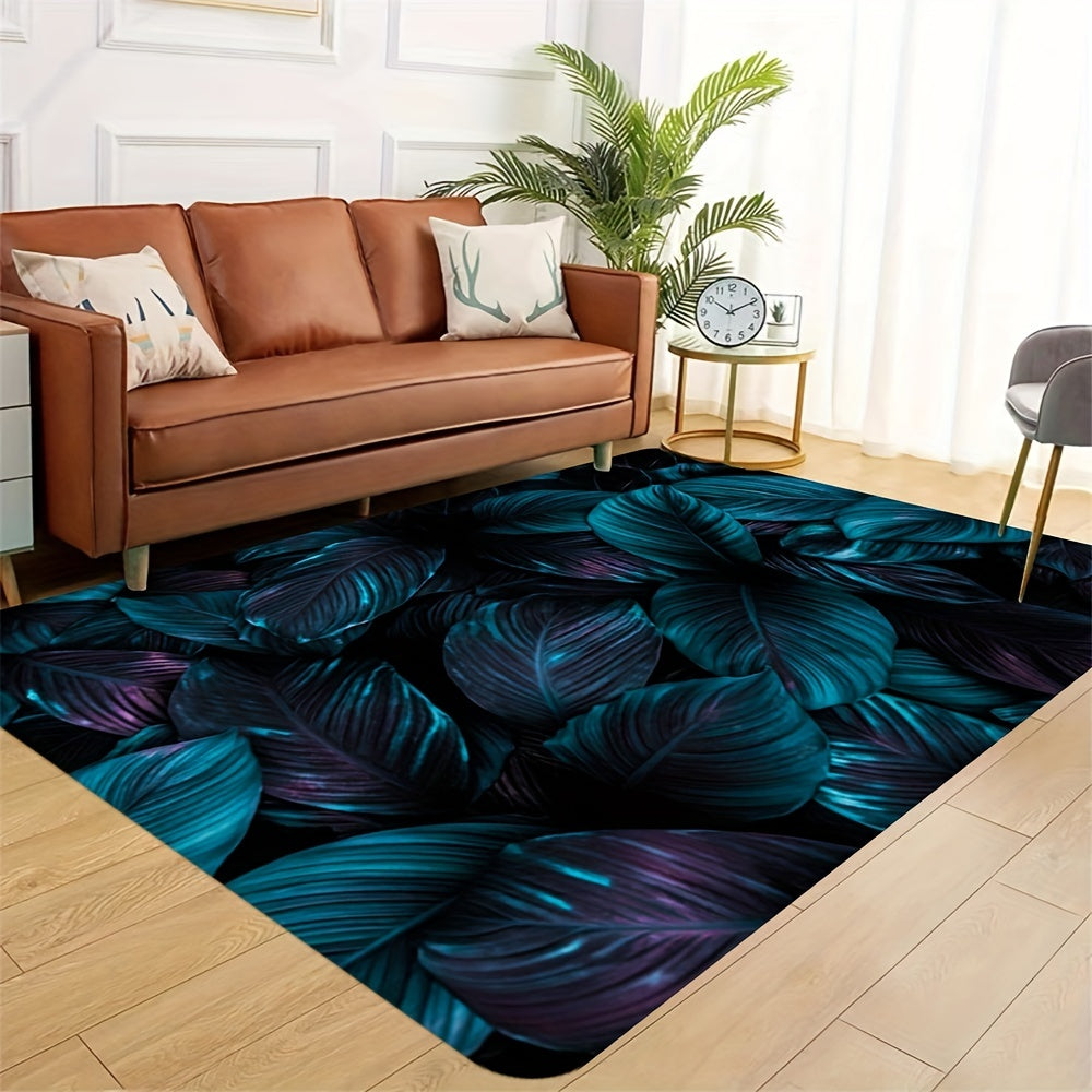 Vintage Leaf Print Kitchen Rug Soft Cushioned Anti Fatigue Mat
