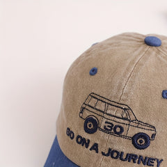 Kids Vintage Car Pattern Baseball Cap for Boys Girls