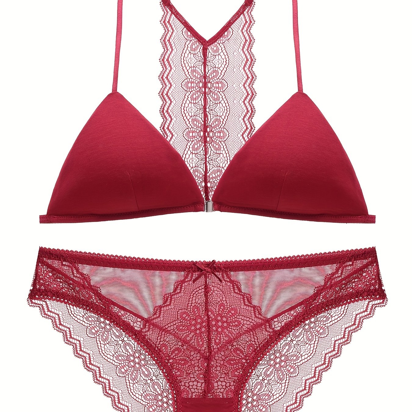 Lace Stitching Bra & Panties Set Women's Lingerie