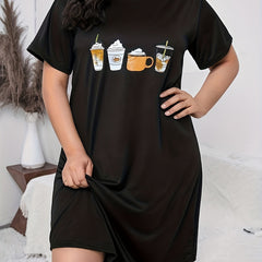 Pumpkin Drinking Print Nightdress