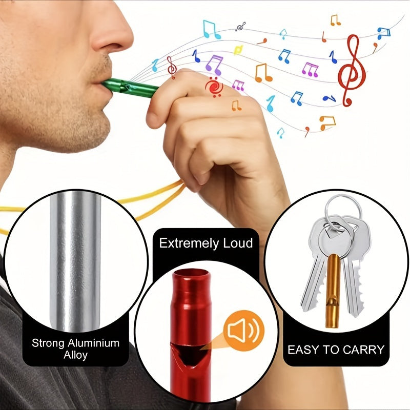 6pcs Aluminum Alloy Referee Whistles Field Training Adventure Whistle