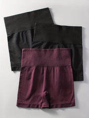 3pcs High Waist Tummy Control Yoga Shorts with Butt Lifting Effect