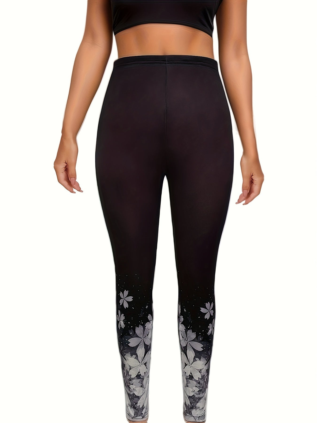 Glitter Sakura Print Tee & Leggings Pajamas Set