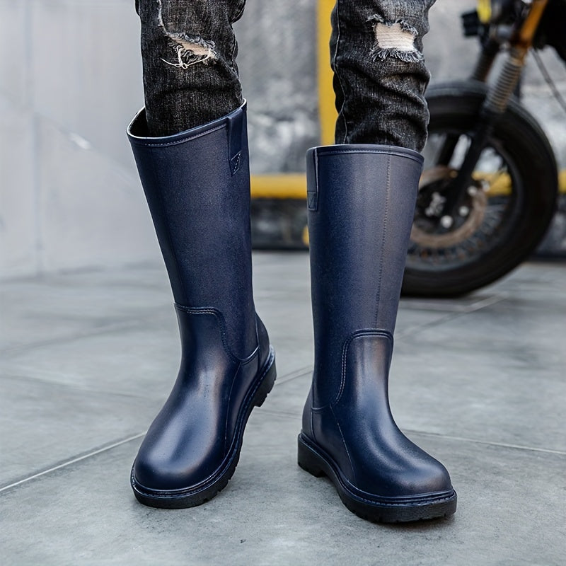 Men's High Top Rain Boots Waterproof Non slip Galoshes