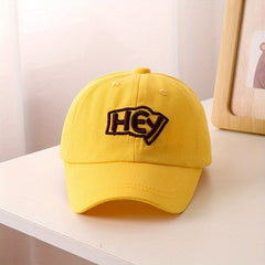 Girls HEY Embroidered Baseball Cap Breathable Sunscreen Hat For Kids