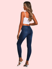 Slim Fit Skinny Jeans Mid Waist Ankle Length Denim Pants