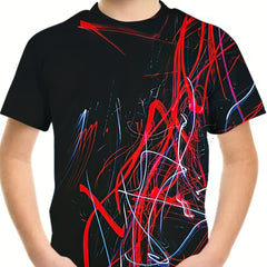 Kids' 3D Patterned T-Shirts for Summer Outings