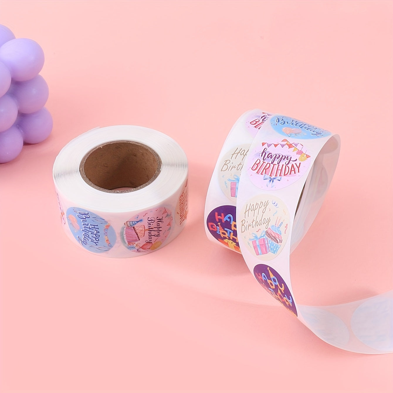 500pcs Roll Happy Birthday Sticker Label Office Decoration Sealing Sticker
