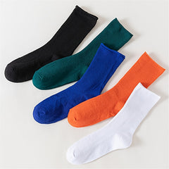 5 Pairs Breathable Mid Tube Socks Women's Stockings