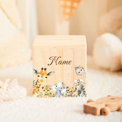 Wooden Piggy Bank Personalized Animal Designs Ideal Gift Boys Girls