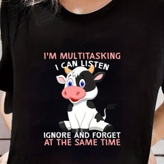 Cow Print Short-Sleeve T-Shirt for Women