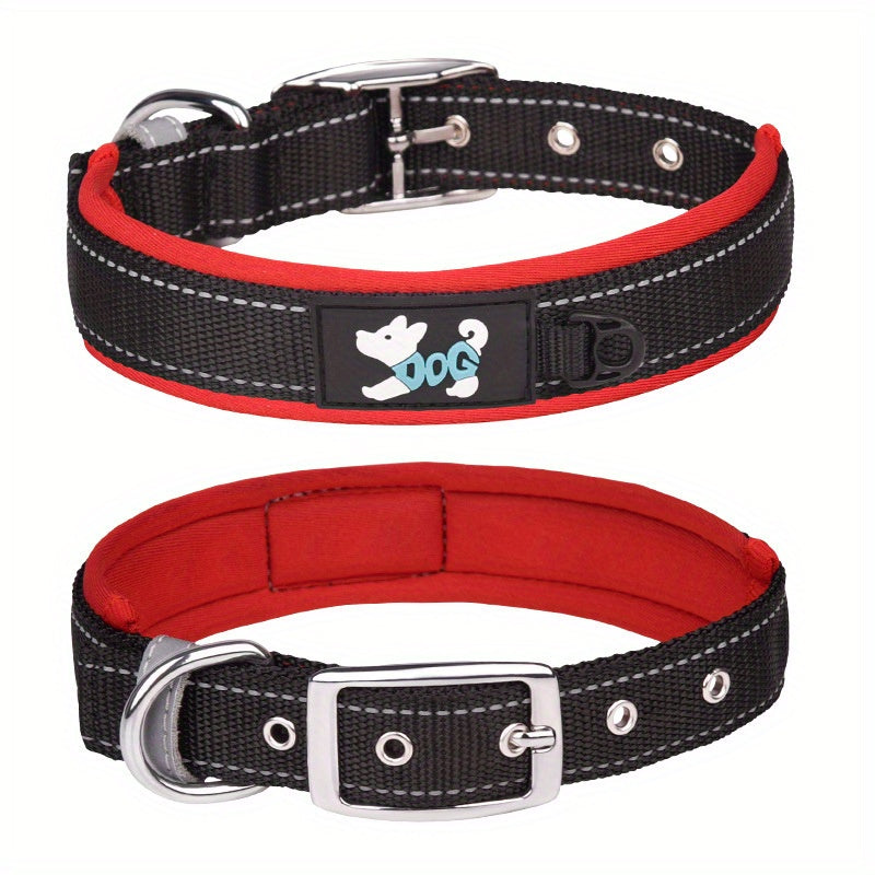Reflective Space Cotton Pet Collar for Medium Large Dogs