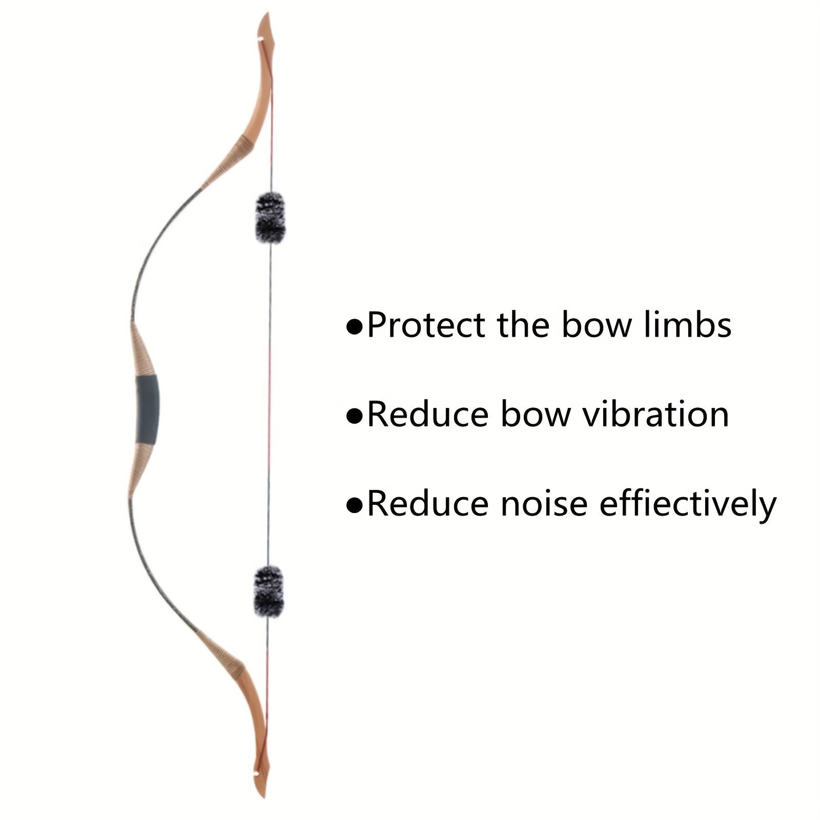 2 Pack Bowstring Shock Absorber String Silencers Stabilizer