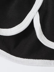 Girls Mini Heart Striped Print Shorts for Summer Sports