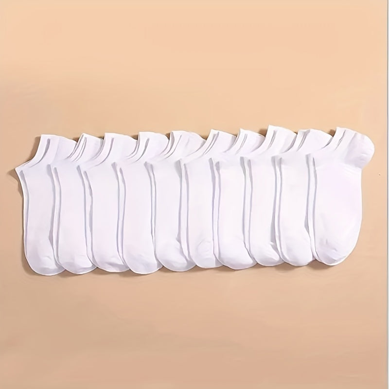10 20 30 Pairs Unisex Solid Socks Low Cut Ankle Socks Women's Stockings