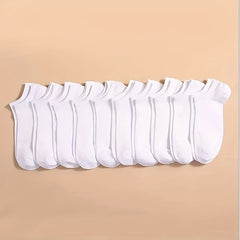 10 20 30 Pairs Unisex Solid Socks Low Cut Ankle Socks Women's Stockings
