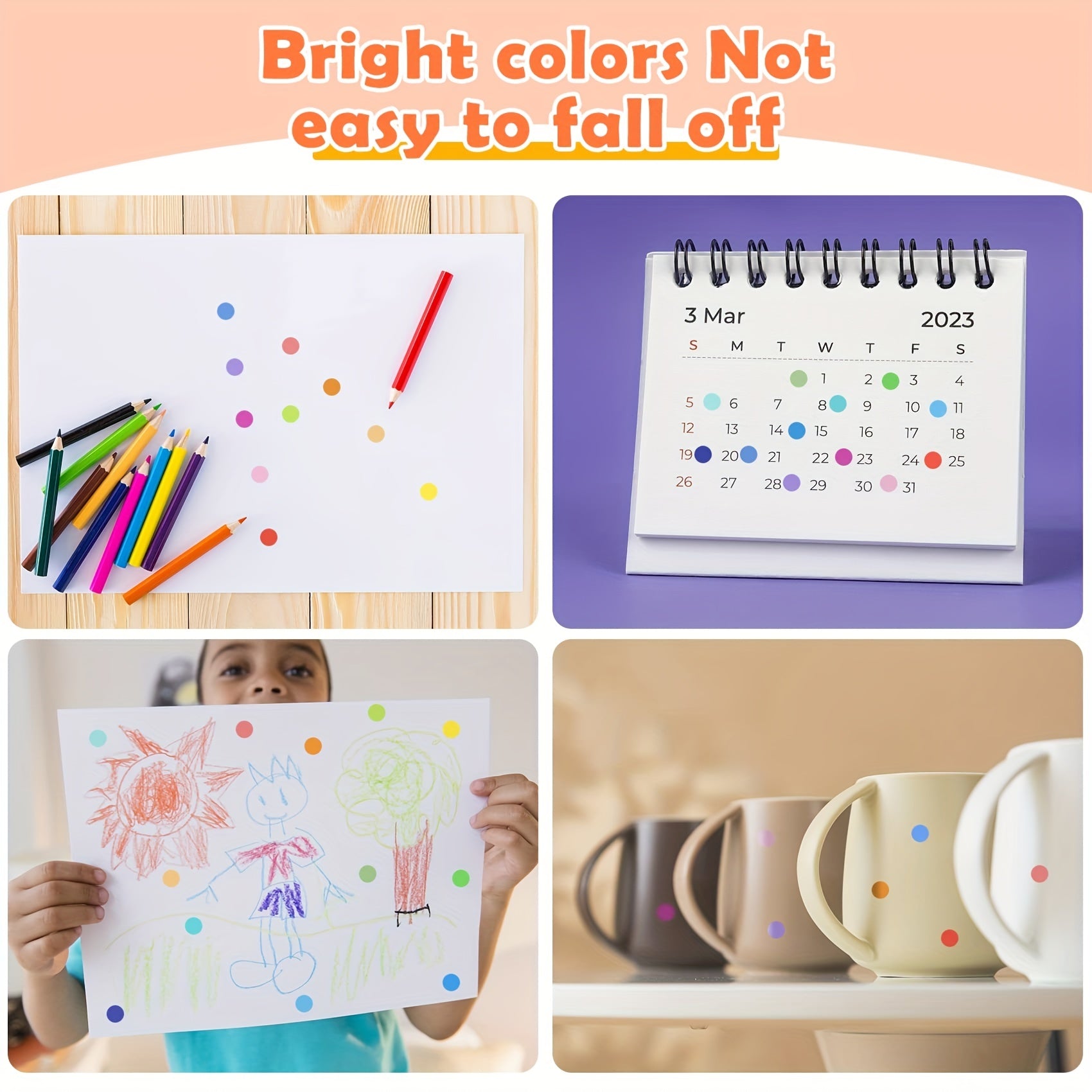 Small Dot Stickers Round Coding Label 20 Colors