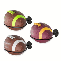 Wall Mounted Football & Rugby Rack for Home Gym Storage