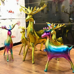 2pcs Christmas Elk Shaped Balloon Foil Balloon Christmas Carnival Decoration